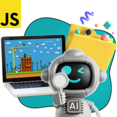 Язык программирования JavaScript + AI. Проектное обучение + геймификация + AI-помощники - КИБЕРшкола программирования для детей, компьютерные курсы для школьников, начинающих и подростков - KIBERone г. Дрожжино